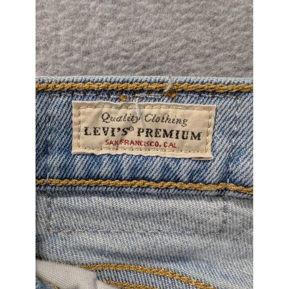 Levis Wedgie Icon Fit Jeans Womens 27 Light Wash High Rise Button Fly Raw Hem - Picture 12 of 16